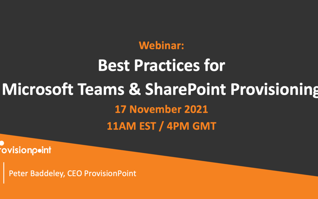 Microsoft Teams and SharePoint Provisioning